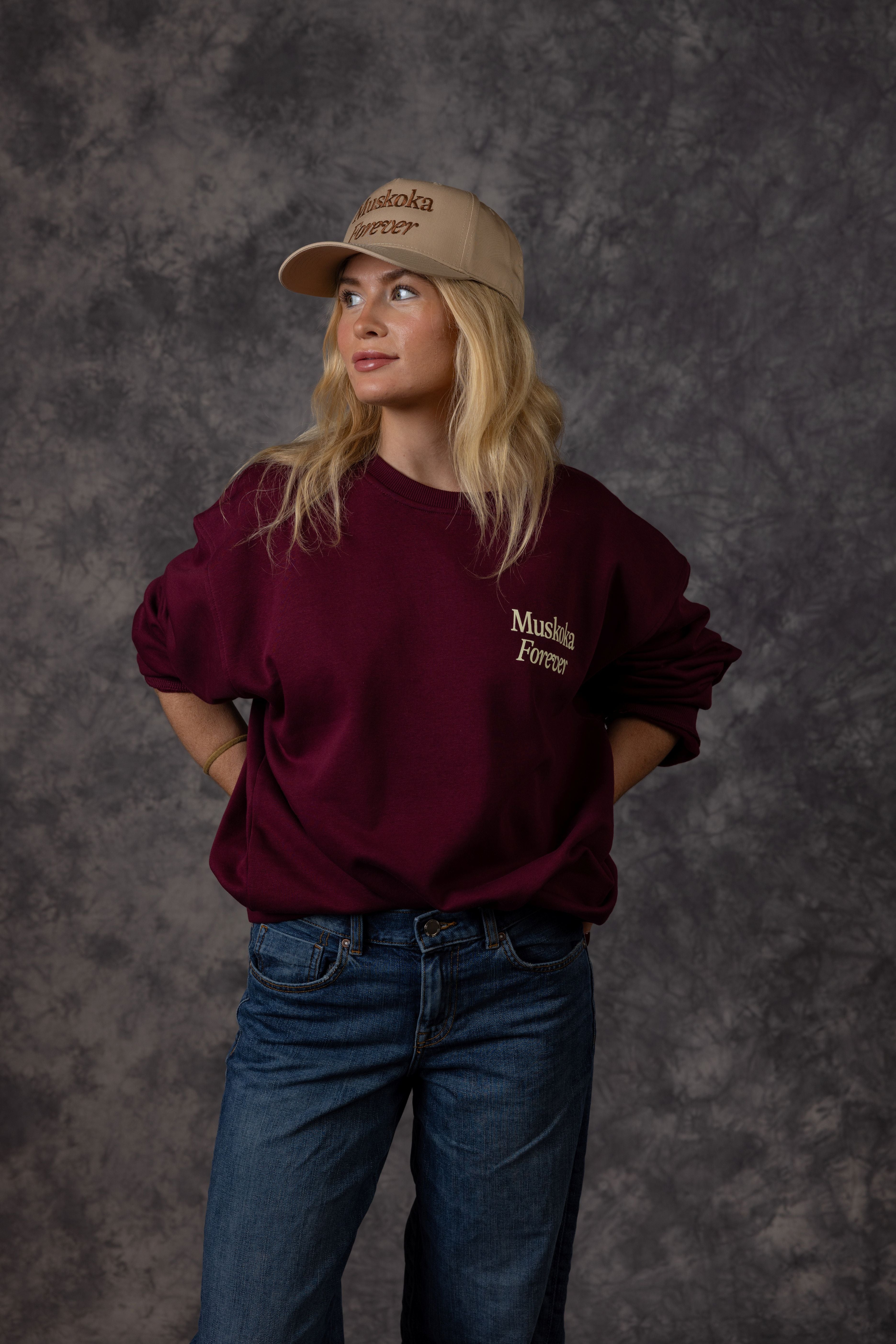 Burgundy Ditchburn Crew Neck
